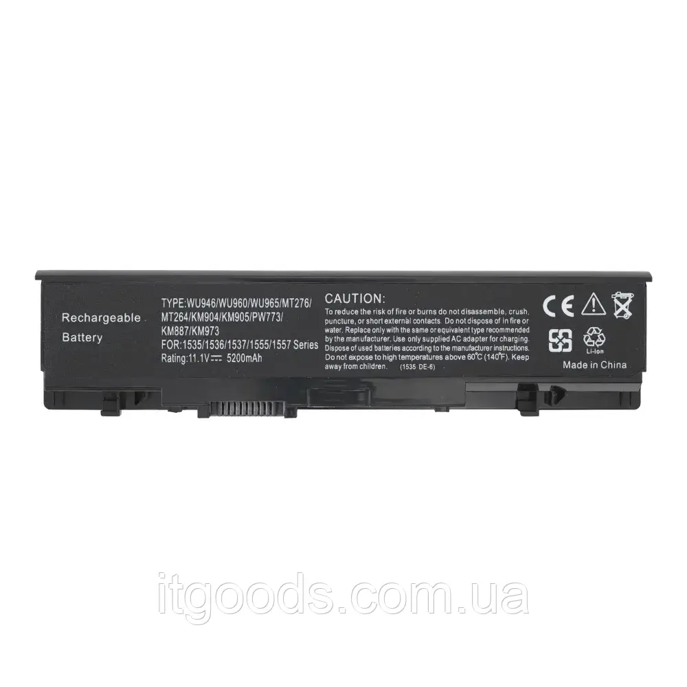 АКБ / Батарея Dell Studio 15 1535 1536 1537 1555 1557 1558 WU946 MT276 KM905 KM887 MT264 PP33L PP39L, 11.1V, 5200mAh