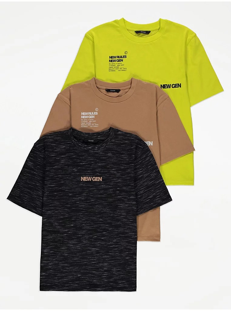 Футболки для хлопчика George оверсайз New Gen комплект з 3 штук 110-116, фото 1