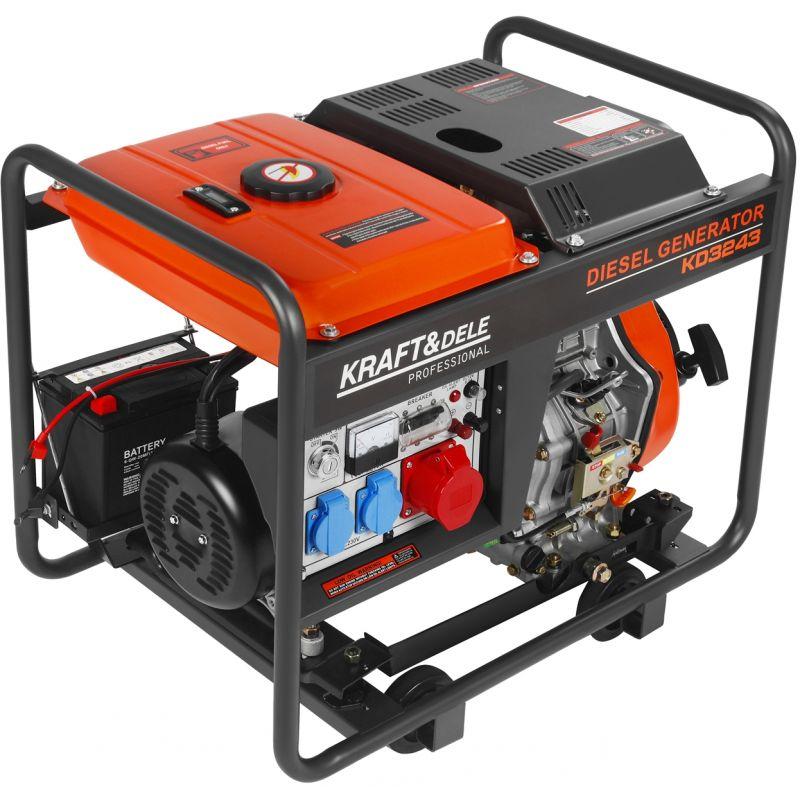 Професійний дизель-генератор 7 кВт Kraft&Dele KD3243 16KM 230-400V, фото 1