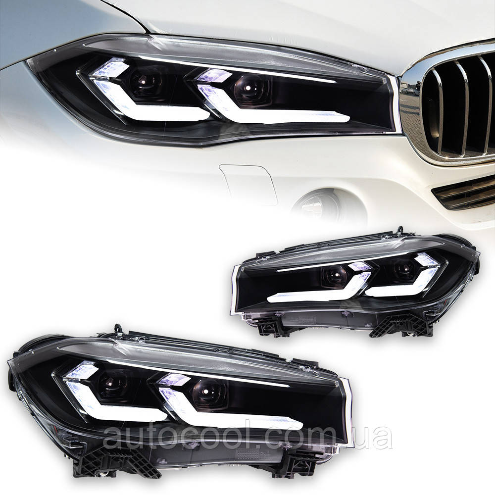 Передні тюнинг лед фари для BMW X5 F15 2013-2018 р.в. БМВ Х5 Ф15, фото 1