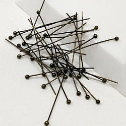 Пін із кулькою 3 см, колір Бронза - 3