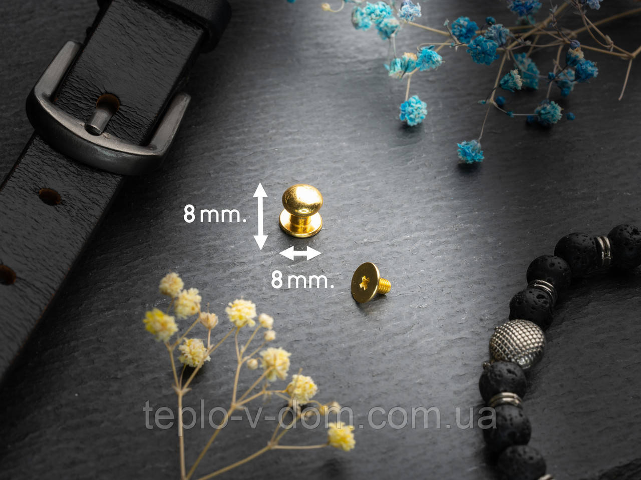 Гвинт кобурний. Колір "золото". 8х8мм