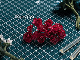 Троянда з дротом рожева поліуретанова 12шт/пучок для рукоділля, хобі, декору