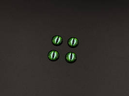 Очі для іграшок Котячі скляні 14мм Зелений.