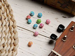 Пластикові елементи для декупажу. Намистинка-квіточка. Колір мікс. 11мм