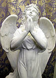Скульптури ангелів із бетону. Скульптура ангела дівчини з білого бетону 75 см, фото 7