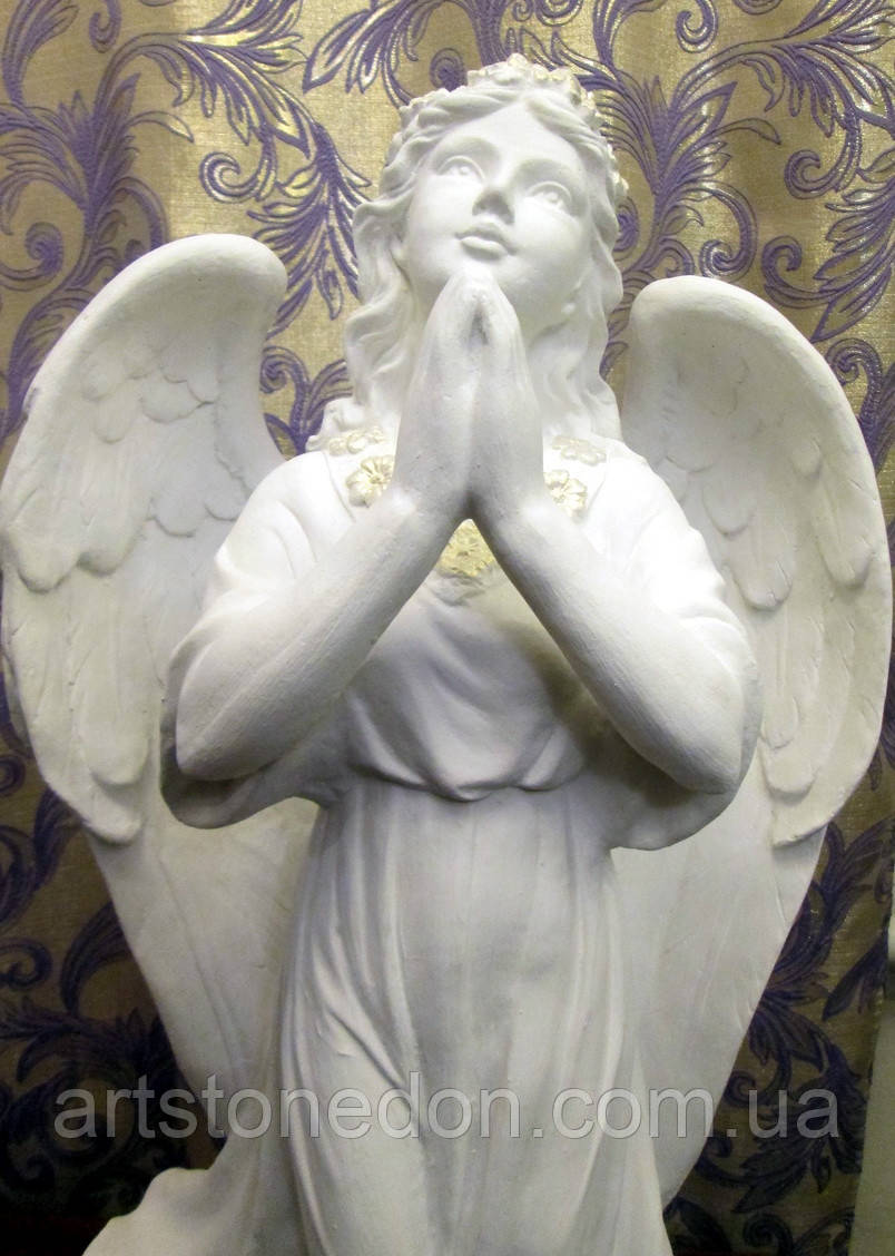 Скульптуры ангелов из бетона. Скульптура Ангела девушки из белого бетона 75 см - фото 7 - id-p473334702