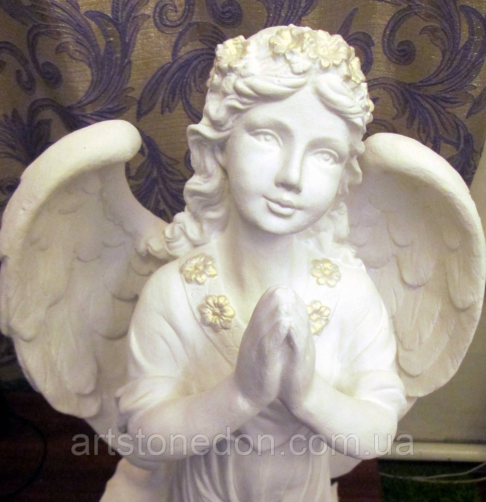 Скульптуры ангелов из бетона. Скульптура Ангела девушки из белого бетона 75 см - фото 8 - id-p473334702