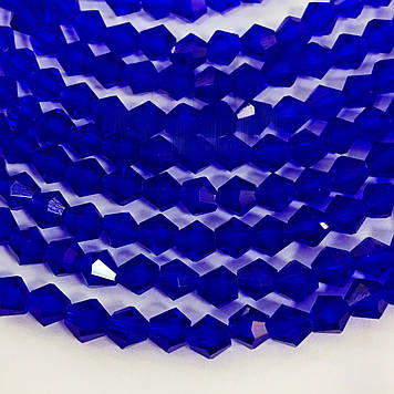 Бусини біконус 3 мм Колір Cobalt 1 шт.