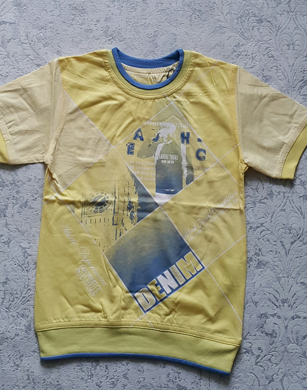 Жовта футболка для хлопчиків 110,116,122,128 зросту Blueland Туреччина, фото 1