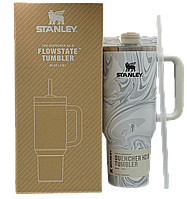 Термос термочашка Stanley Quencher H2.0 Tumbler з нержавіючої сталі 1,18 л Gray Marble KT6007810 solve