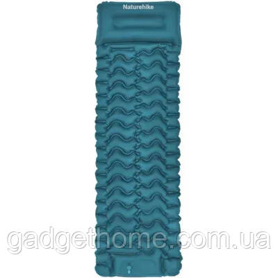 ТОП! Матрас надувной Naturehike CNK2550WS019, 200х60х6.5 см, синій із вбудованою помпою (6977465869661) - (gHome), фото 1
