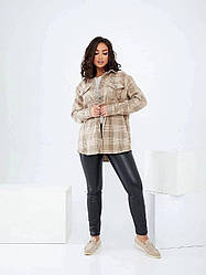 Кашемірова сорочка у клітинку бежевого кольору