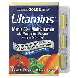 Вітаміни для чоловіків 50+ California Gold Nutrition Ultamins Men's 50+ Multivitamin (60 капсул.)