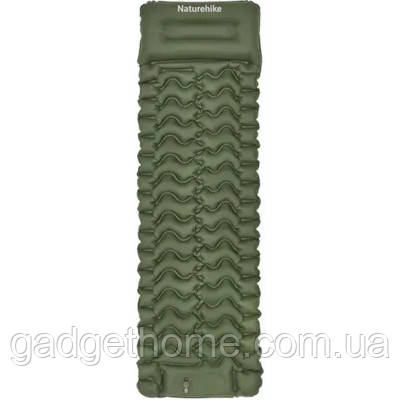 ТОП! Матрас надувной Naturehike CNK2550WS019, 200х60х6.5 см, зелений із мішком для надування (6977465869630) - (gHome), фото 1