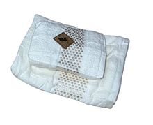 Комплект білих рушників для ванни та обличчя, банний 70×140 см і лицевий 50×90 см