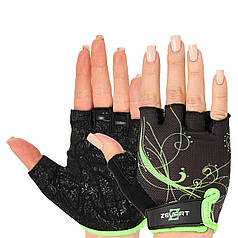 Перчатки для фітнесу та тренувань Zelart SB-161743 XS-M чорний-салатовий Код SB-161743