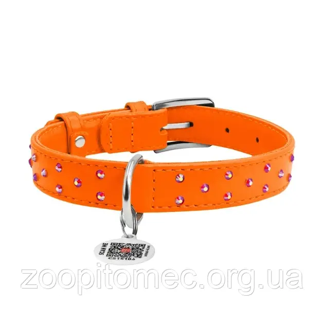 Нашийник Collar GLAMOUR зі стразами 9 мм довжина 19-25 см жовтогарячий, фото 1