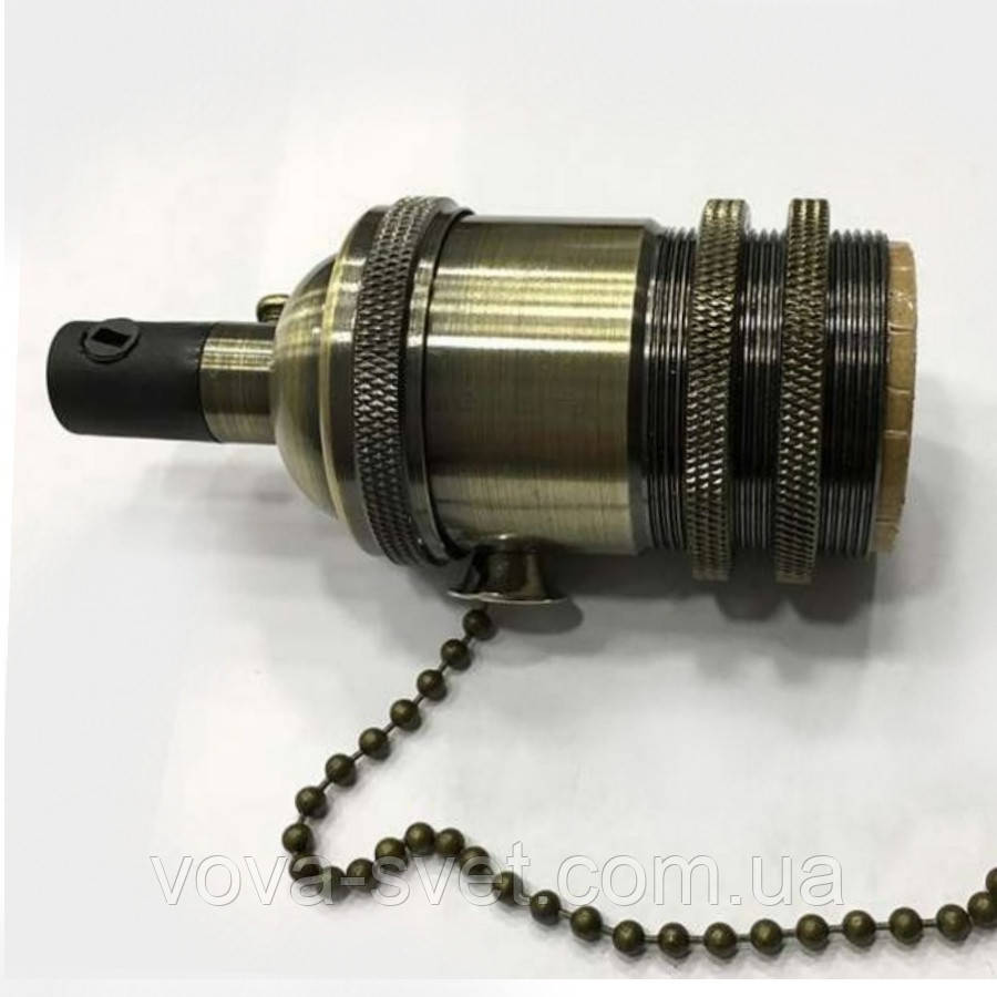 Патрон Retro с выключателем цепочка (Латунный) Античная бронза (ID ...