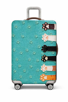 Чохол для валізи ⬩ По котячим слідами RunningTiger ⬩ захисний неопрен ⬩ м’ятний принт