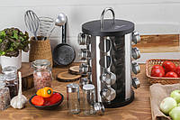 Набір для спецій Edenberg EB-4027 18 предметів чорний dutyfree