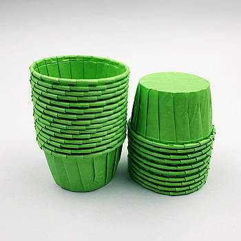 Паперова форма для мафінів із бортиком Зелена 25 шт