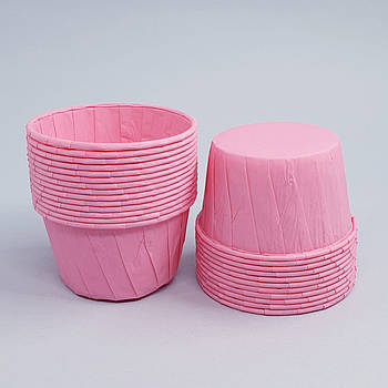 Паперова форма для мафінів із бортиком Рожева 25 шт