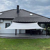 Тент парус тіньовий квадратний 3х4 м Gardlov сірий 23143