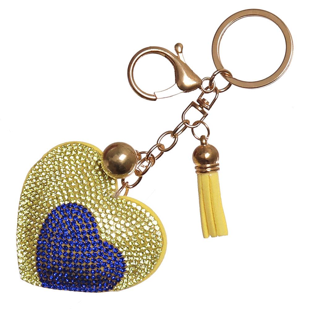 Брелок Серце Україна зі стразами патріотичний