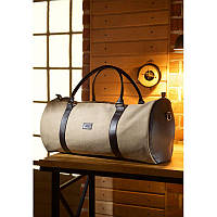 Сумка Harper MAXI з канвасу з темно-коричневими шкіряними вставками