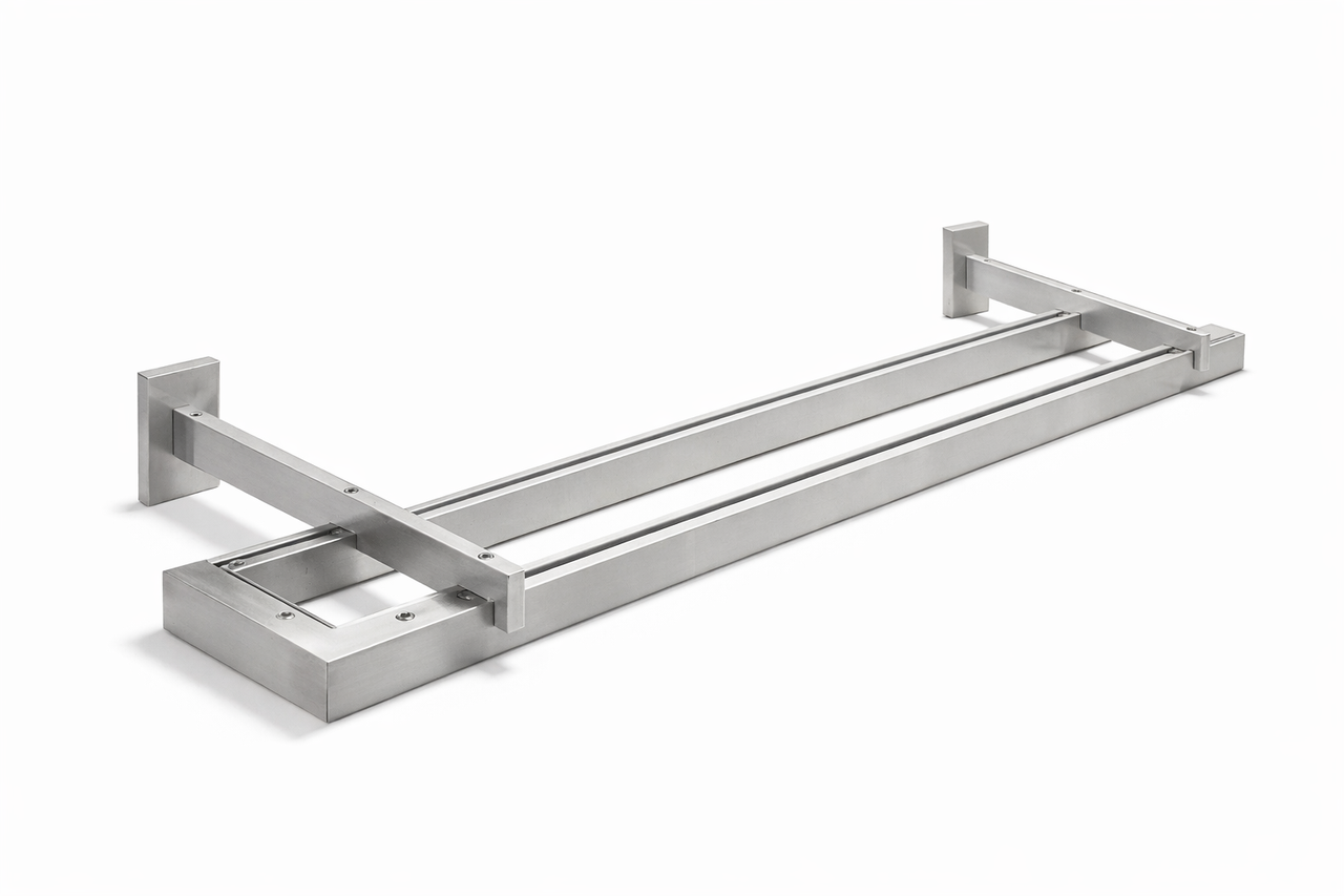 Карниз дворядний з кутовим з’єднанням (штора + тюль), Арін FULL BOX, Сталевий (сірий), фото 1