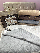 Набір «Дивандеки» беживий з велюру, комплект накидок для дивана та крісел 3 предмети