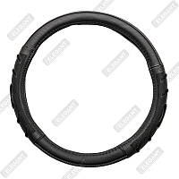 Чохол на кермо шкіра "XL" (42см) чорний Elegant 115063 масажер,біла нитка