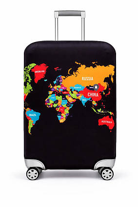 Чохол для валізи ⬩ Карта подорожей S RunningTiger ⬩ручна поклажа ⬩чорний