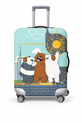 Чохол для валізи ⬩ Ведмедики на відпочинку RunningTiger S ⬩ ручна поклажа ⬩ бірюзовий