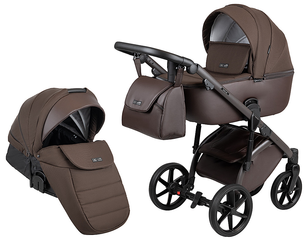 Коляска 2 в 1 Adamex Nola Natura 17 coffee