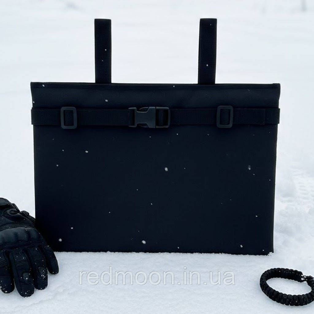 Сидушка армійська 10 мм, (40х27см), Чорний / Каремат для сидіння тактичний / П'ятиточковик, фото 1