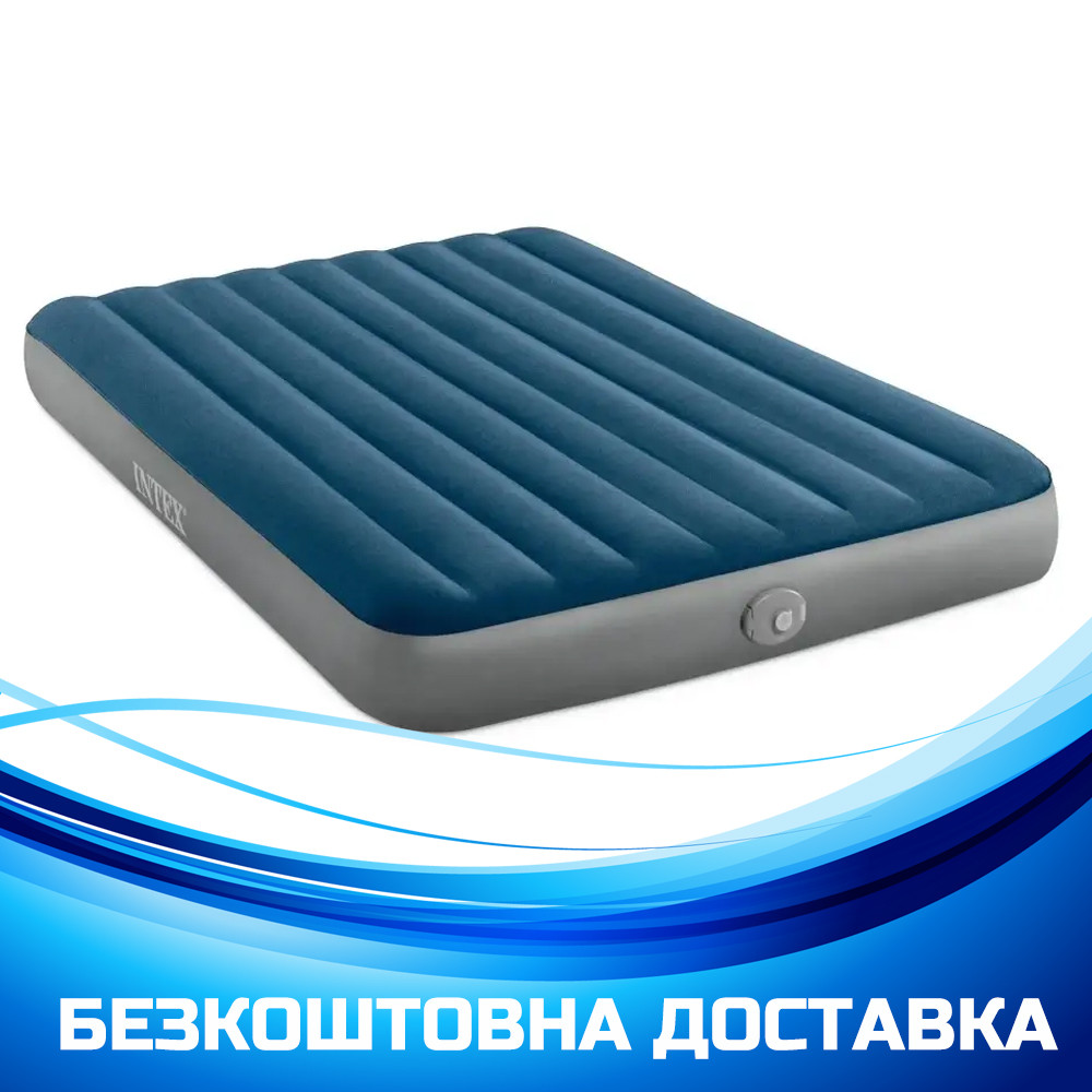 Надувний двоспальний матрац Intex 64189 NP (203 x 152 x 25 см) з вбудованим електричним насосом, фото 1