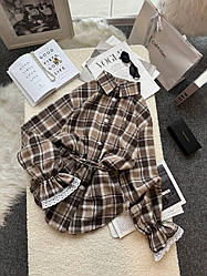 Кашемірова сорочка у клітинку рожевого кольору