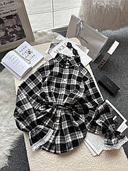 Кашемірова сорочка у клітинку рожевого кольору