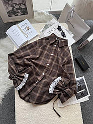 Кашемірова сорочка у клітинку рожевого кольору