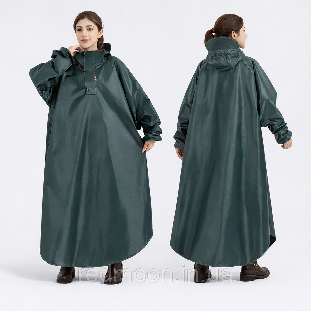 Плащ-дощовик на кнопках Розмір XL / Накидка від дощу / Плащ від дощу / Дощовик з капюшоном / Дощовик-плащ, фото 1