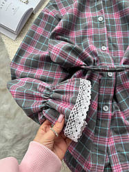 Кашемірова сорочка у клітинку рожевого кольору