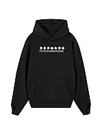 Худі унісекс з принтом Floral Daisy Line Hoodie, Чорний, XS
