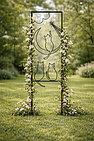 Опора садова, решітка під в'ючну рослину, шпалера для квітів, декор садовий Бажання 54 х 200 см AR05-03 чорний