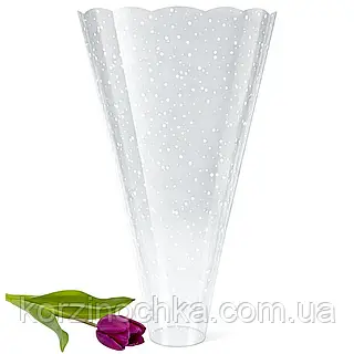 Упаковка конус під квіти з візерунком h60х6х20 см, 100 шт, флористична упаковка під квіти