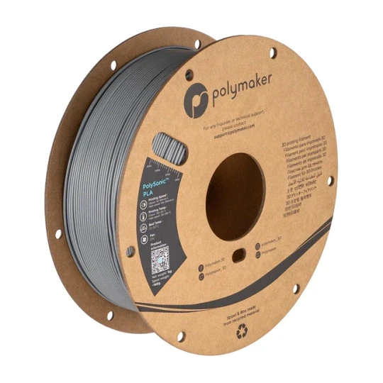 Філамент Polymaker PolySonic High Speed PLA 1.75 мм 1 кг - сірий