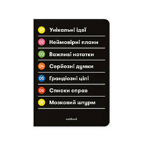 Блокнот у клітинку Важливі нотатки (чорний)