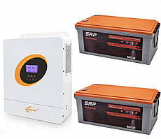 Інвертор для дому 5,5 кВт (Jsdsolar J5500HP) 48V + 2 акумулятори SRP LiFePO4 48V100A 5120Вт (загальна ємність 10240Вт) комплект