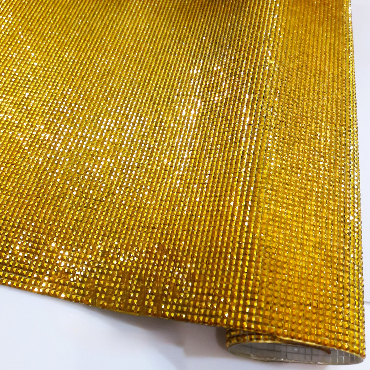 Стразове термополотно Колір Gold, (оберіть розмір відрізу)